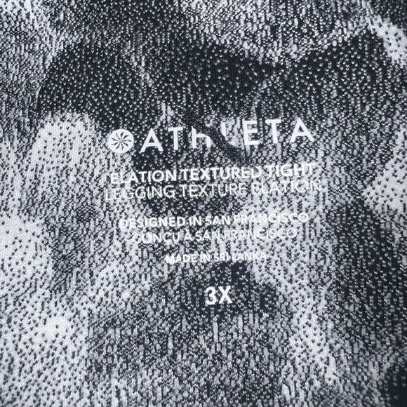 Athleta Elation Textured Tight Chakra Floral Black Seasalt Gray Plus 3X NWOT - Picture 5 of 5